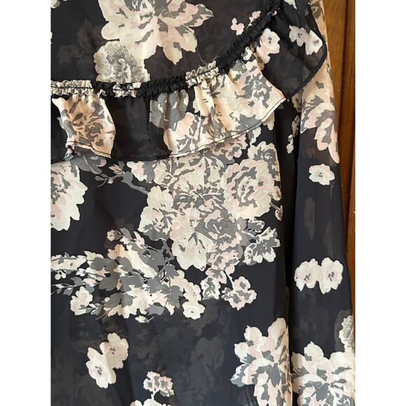 Adyson Parker Shear Floral Peasant Ruffle Blouse M - Picture 7 of 11